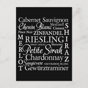 Grape Varietals Wine Postcard