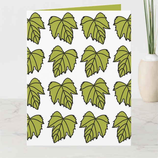 Grape Vine Green Leaves Vines Card (Front)