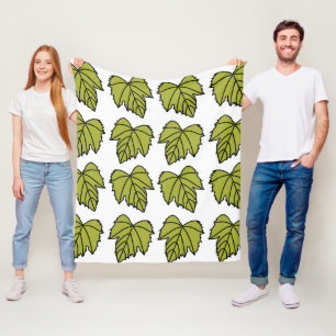Grape Vine Green Leaves Vines Fleece Blanket
