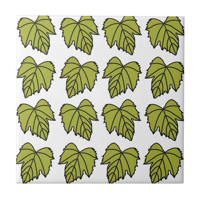 Grape Vine Green Leaves Vines Tile (Front)