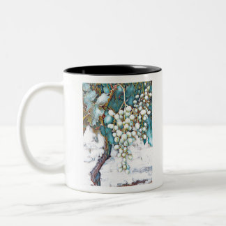 Grape vine painting Two-Tone coffee mug