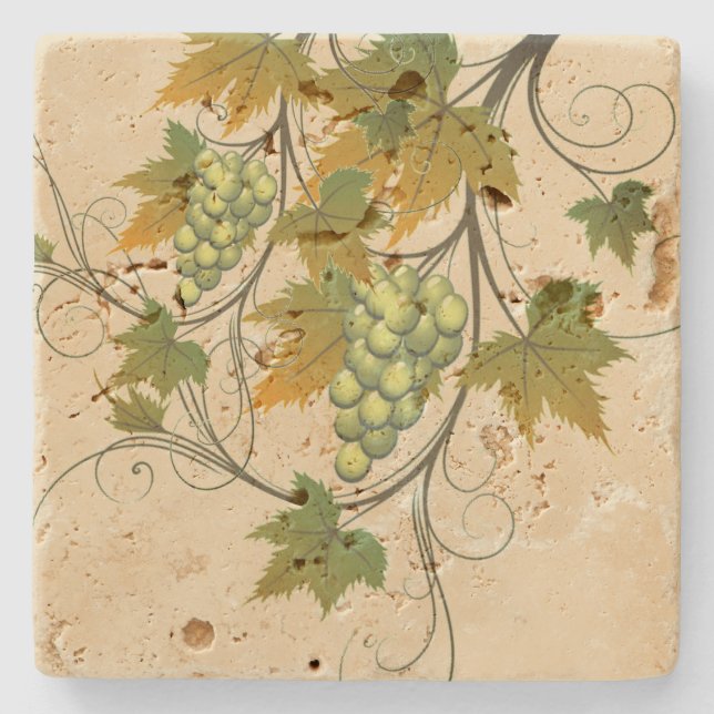 Grape Vine Stone Coaster (Front)