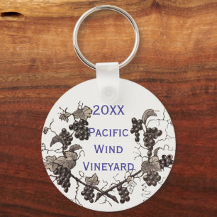 Grape Vine with Year Vineyard Event Swag Keychain