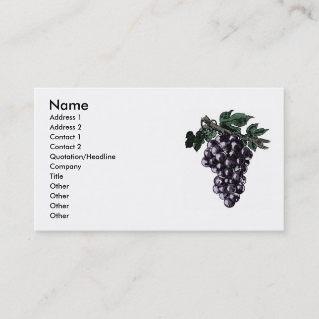 Grape Vines Business Card (Front)