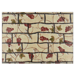 Grape Vines on Brick Tiles Cutting Board