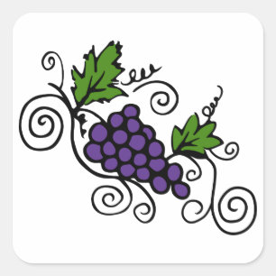 Grape Vines Square Sticker