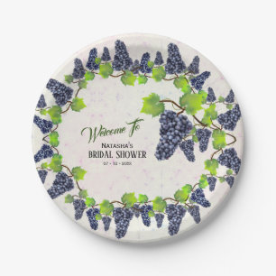 Grape Vineyard Garden Bridal Shower Paper Plate