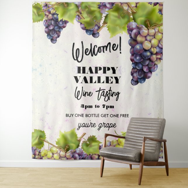 Grape Vineyard Wine Tasting Backdrop Tapestry (In Situ)