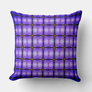 Grape Violet Color Square of Surprises Design Throw Pillow