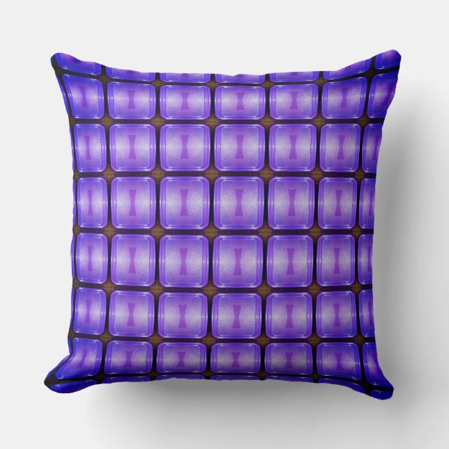 Grape Violet Color Square of Surprises Design      Throw Pillow (Front)
