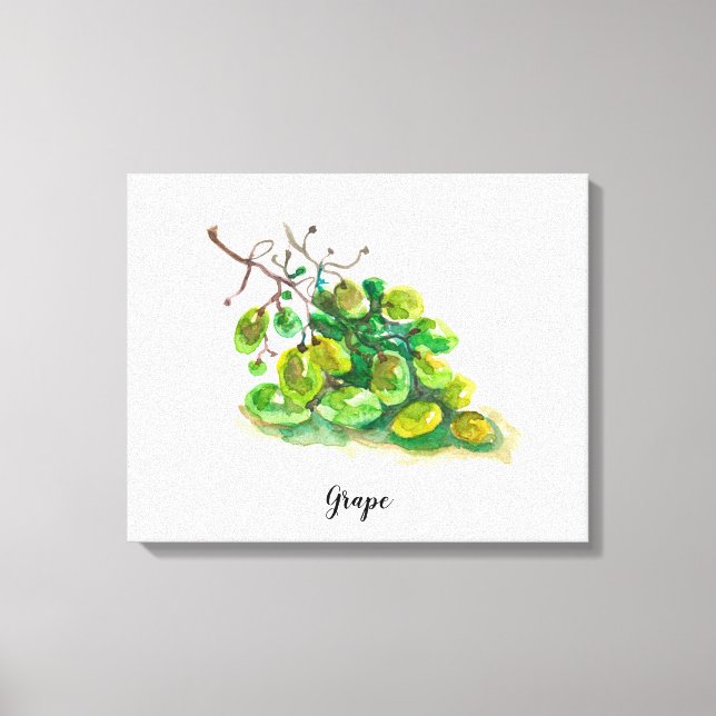 Grape watercolour painting. canvas print (Front)