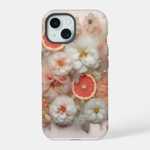 Grapefruit and Flowers iPhone 15 Case