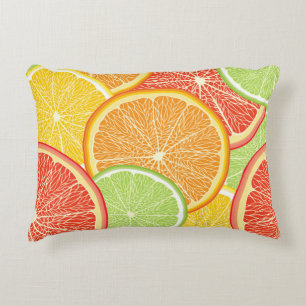 Grapefruit and orange abstract background. accent pillow