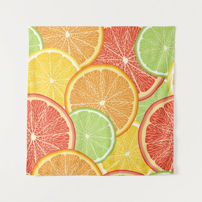 Grapefruit and orange abstract background. tapestry (Front)
