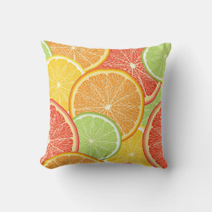 Grapefruit and orange abstract background. throw pillow