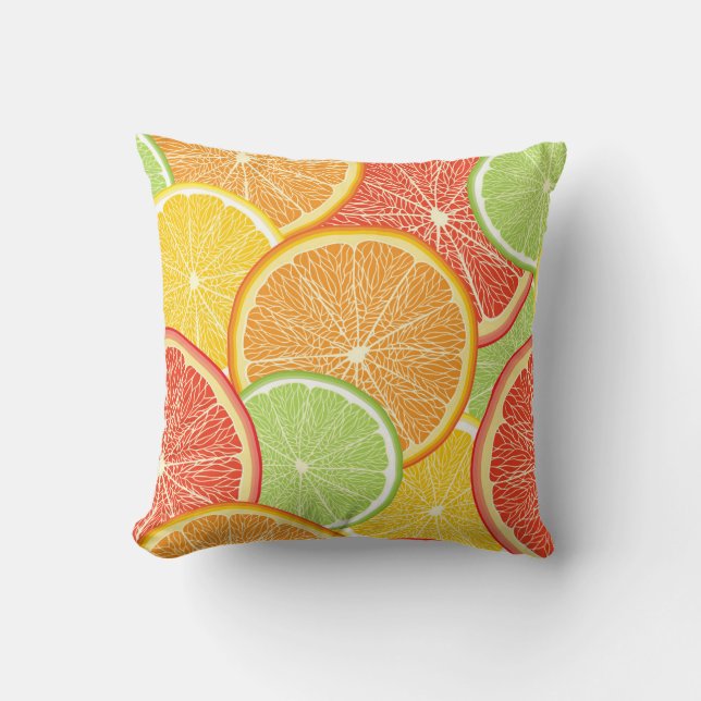 Grapefruit and orange abstract background. throw pillow (Front)
