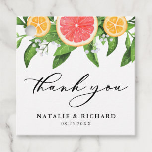 Grapefruit and Oranges Summer Wedding Thank You Favour Tags