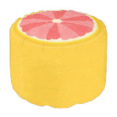 Grapefruit Fruit Sliced Whimsical Novelty Summer Pouf (Angled Back)