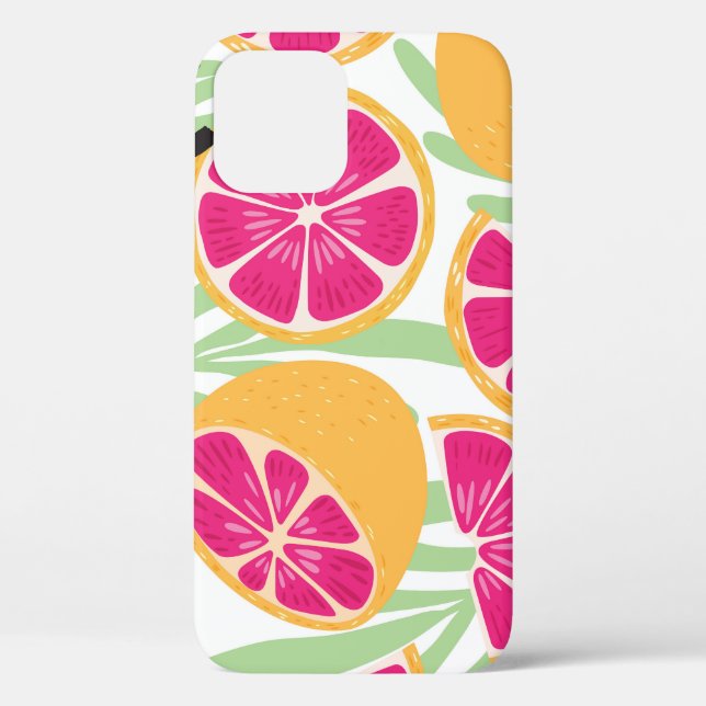 Grapefruit & Leaves: Tropical Vintage Case-Mate iPhone Case (Back)