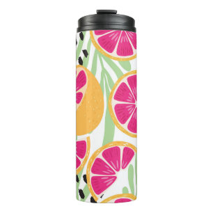Grapefruit & Leaves: Tropical Vintage Thermal Tumbler