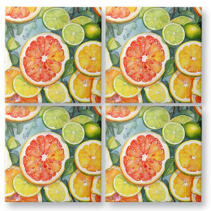 Grapefruit, Lemons, Limes and Oranges Citrus Tile