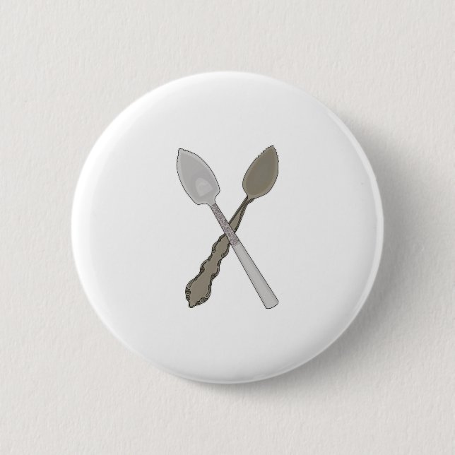Grapefruit, Orange, Citrus, Fruit Spoons 2 Inch Round Button (Front)