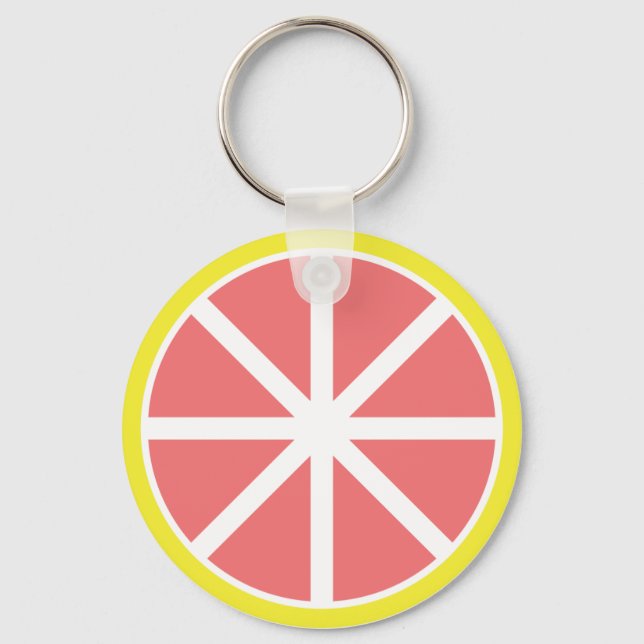 Grapefruit Slice Button Keychain (Front)