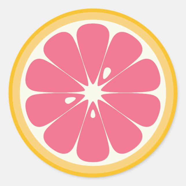 Grapefruit Slice Classic Round Sticker (Front)