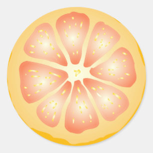 Grapefruit Slice Classic Round Sticker