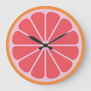 Grapefruit Slice Large Clock