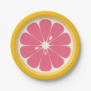 Grapefruit Slice Paper Plate