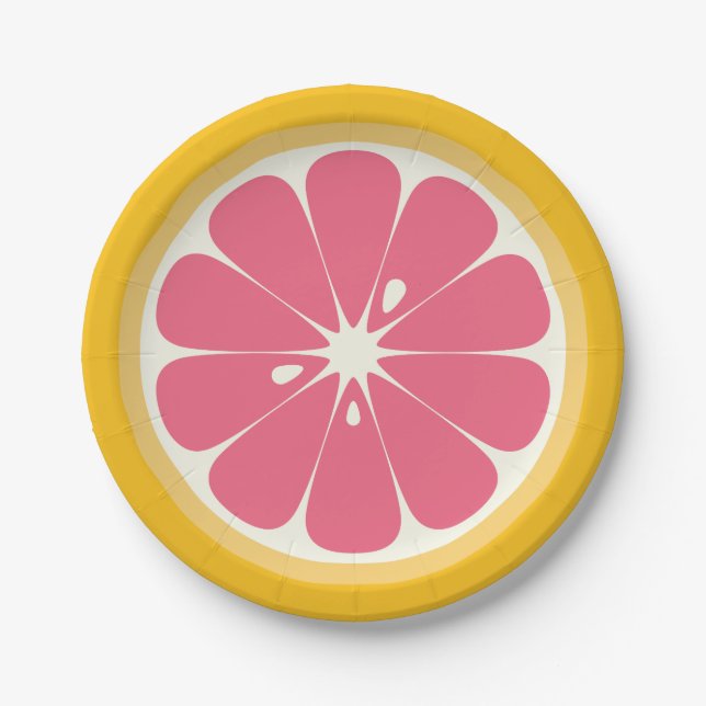 Grapefruit Slice Paper Plate (Front)