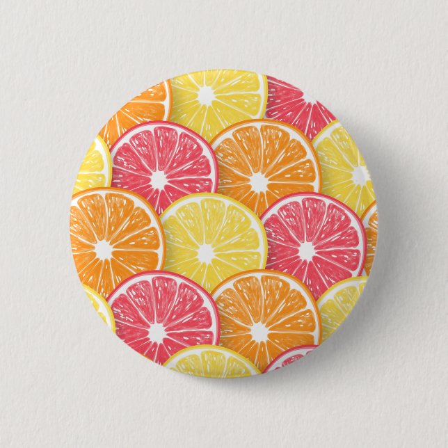 Grapefruit slices 2 inch round button (Front)