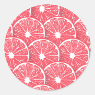 Grapefruit slices classic round sticker