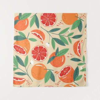 Grapefruit slices, modern seamless pattern. tapestry