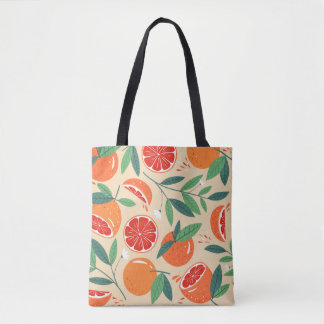 Grapefruit slices, modern seamless pattern. tote bag