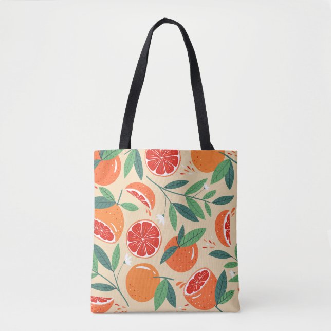 Grapefruit slices, modern seamless pattern. tote bag (Front)
