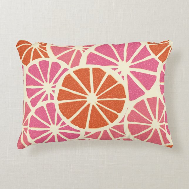 Grapefruit slices seamless pattern,fresh citrus ba accent pillow (Front)
