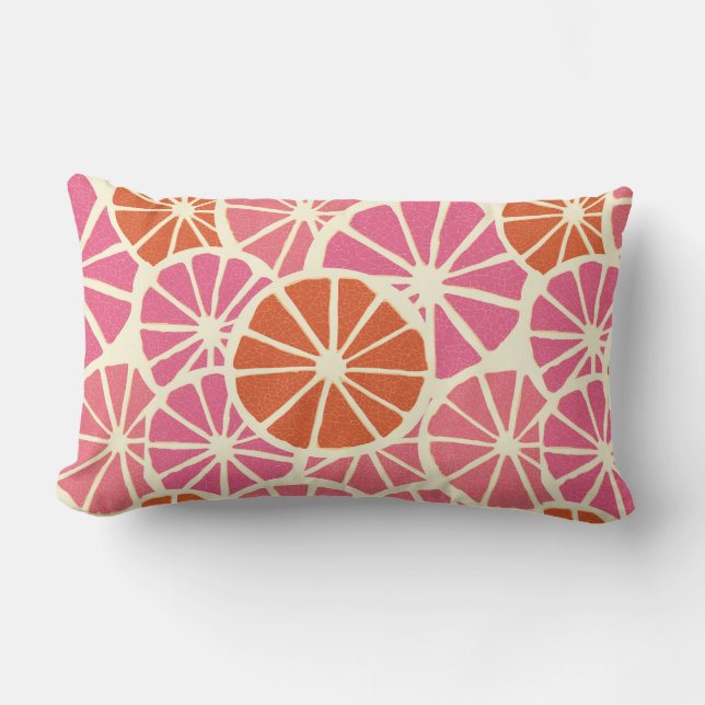 Grapefruit slices seamless pattern,fresh citrus ba lumbar pillow (Front)