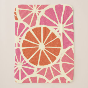 Grapefruit slices seamless pattern,fresh citrus ba sherpa blanket