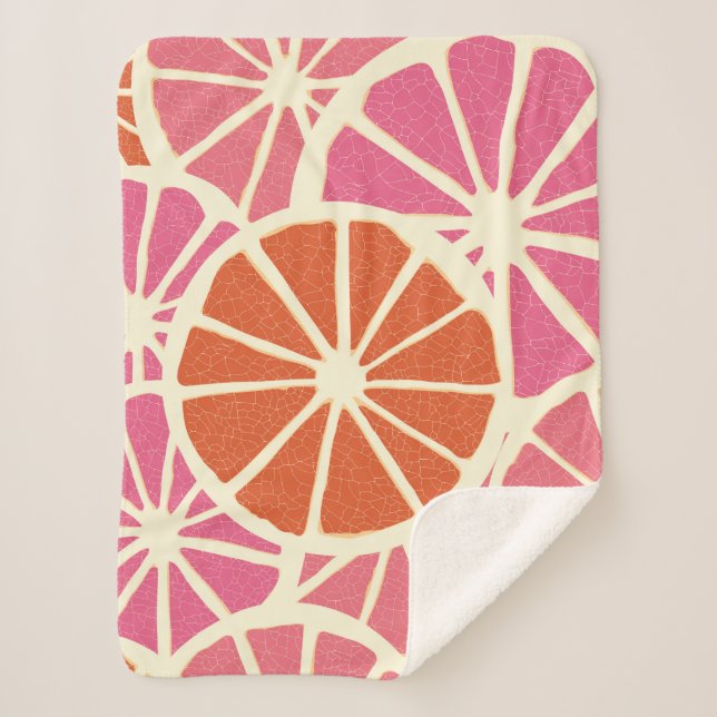 Grapefruit slices seamless pattern,fresh citrus ba sherpa blanket (Front)