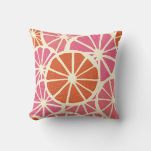 Grapefruit slices seamless pattern,fresh citrus ba throw pillow