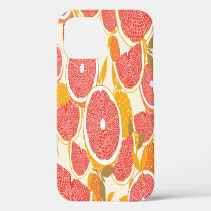 Grapefruit Slices with Leaves iPhone 12 Case