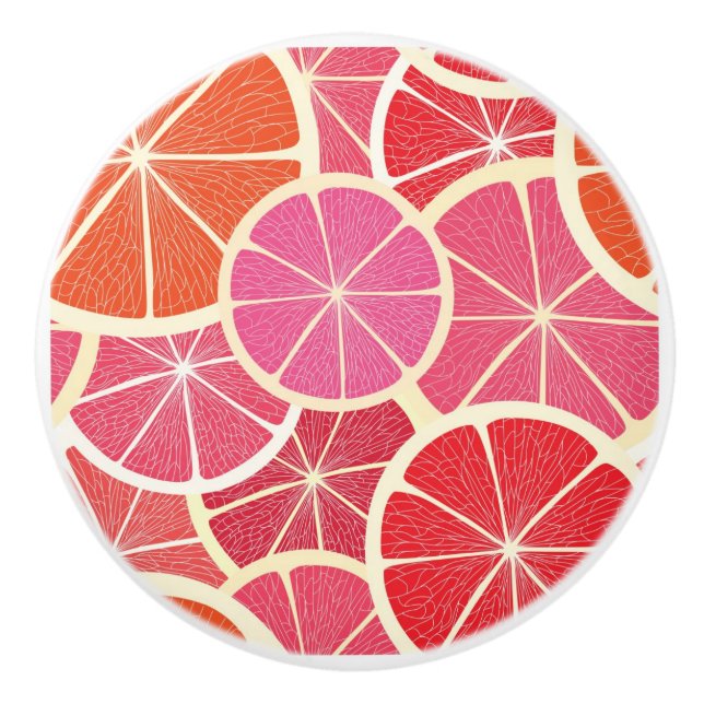 Grapefruit vintage background ceramic knob (Front)