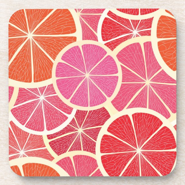 Grapefruit vintage background coaster (Front)
