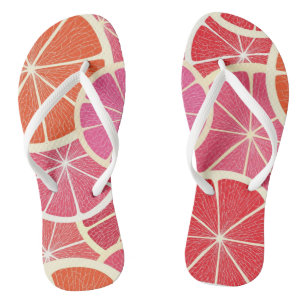 Grapefruit vintage background flip flops