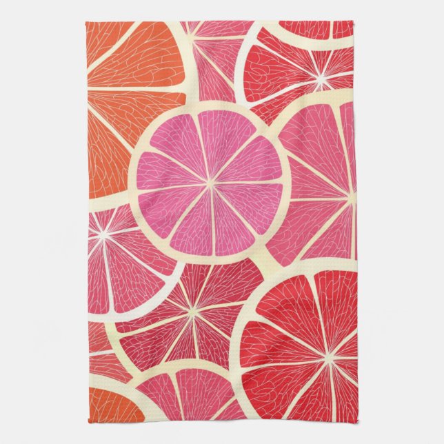 Grapefruit vintage background kitchen towel (Vertical)