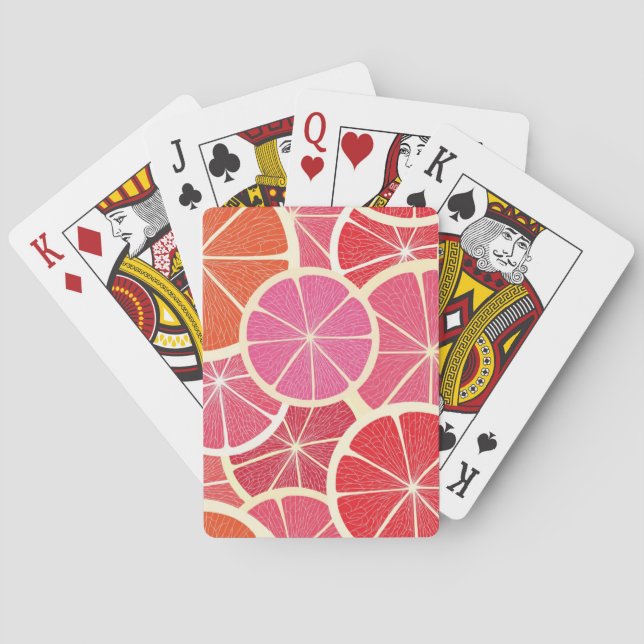 Grapefruit vintage background playing cards (Back)