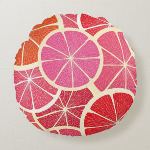 Grapefruit vintage background round pillow