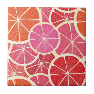 Grapefruit vintage background tile